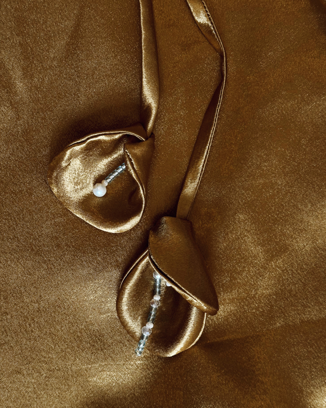 Flora Halter - Gold Satin (PRE-ORDER ONLY)