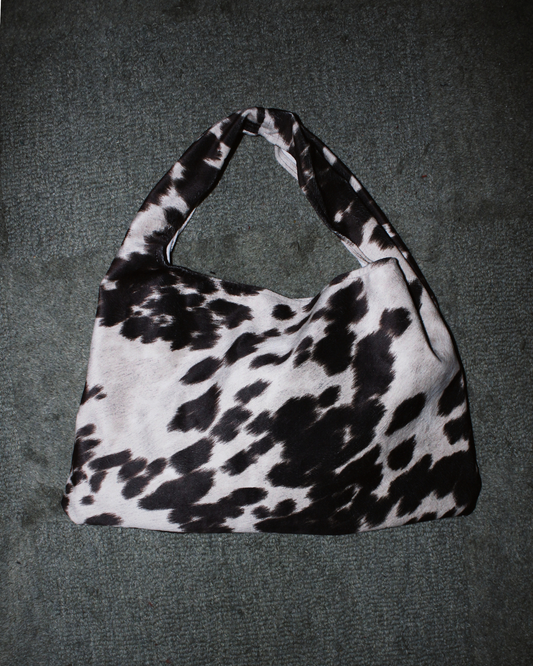 Cow Print Suede Bag