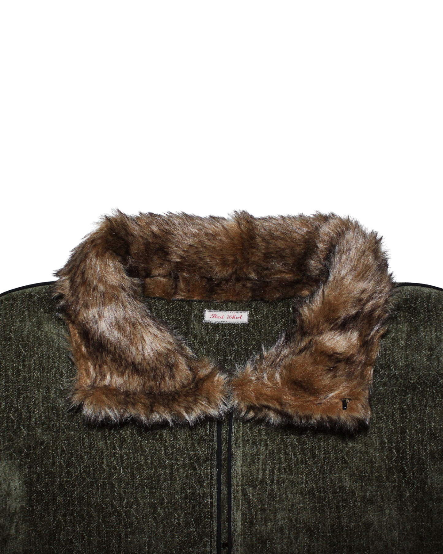 Fur Trim Mini Coat (Olive Green)