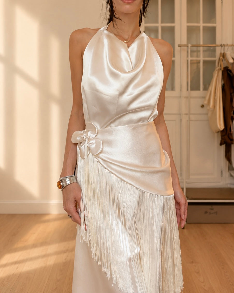 Fringe Slip Gown (PRE-ORDER ONLY)