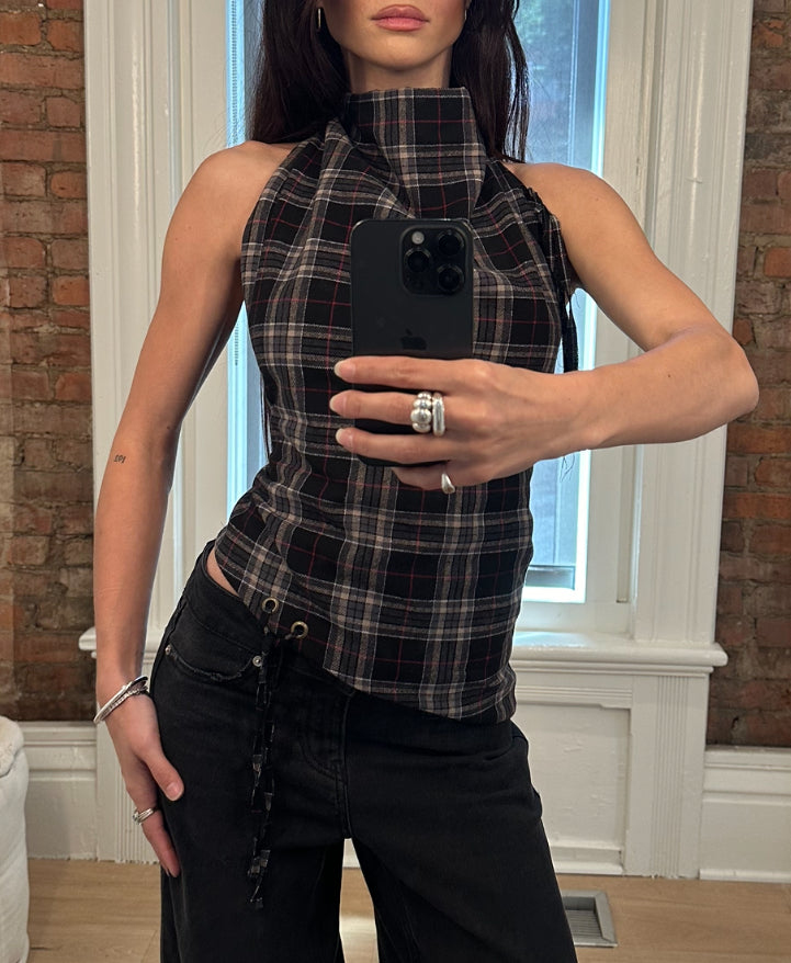 Flannel Halter Top