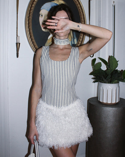 Mini Feather Dress Set