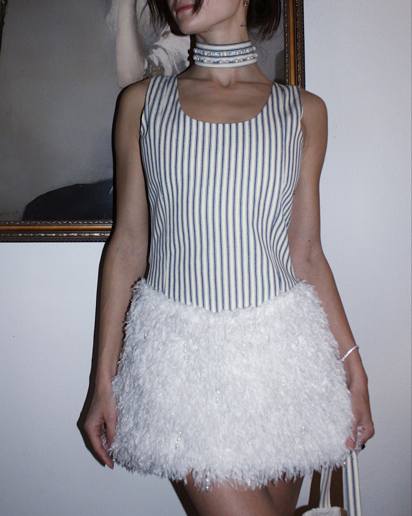 Mini Feather Dress Set