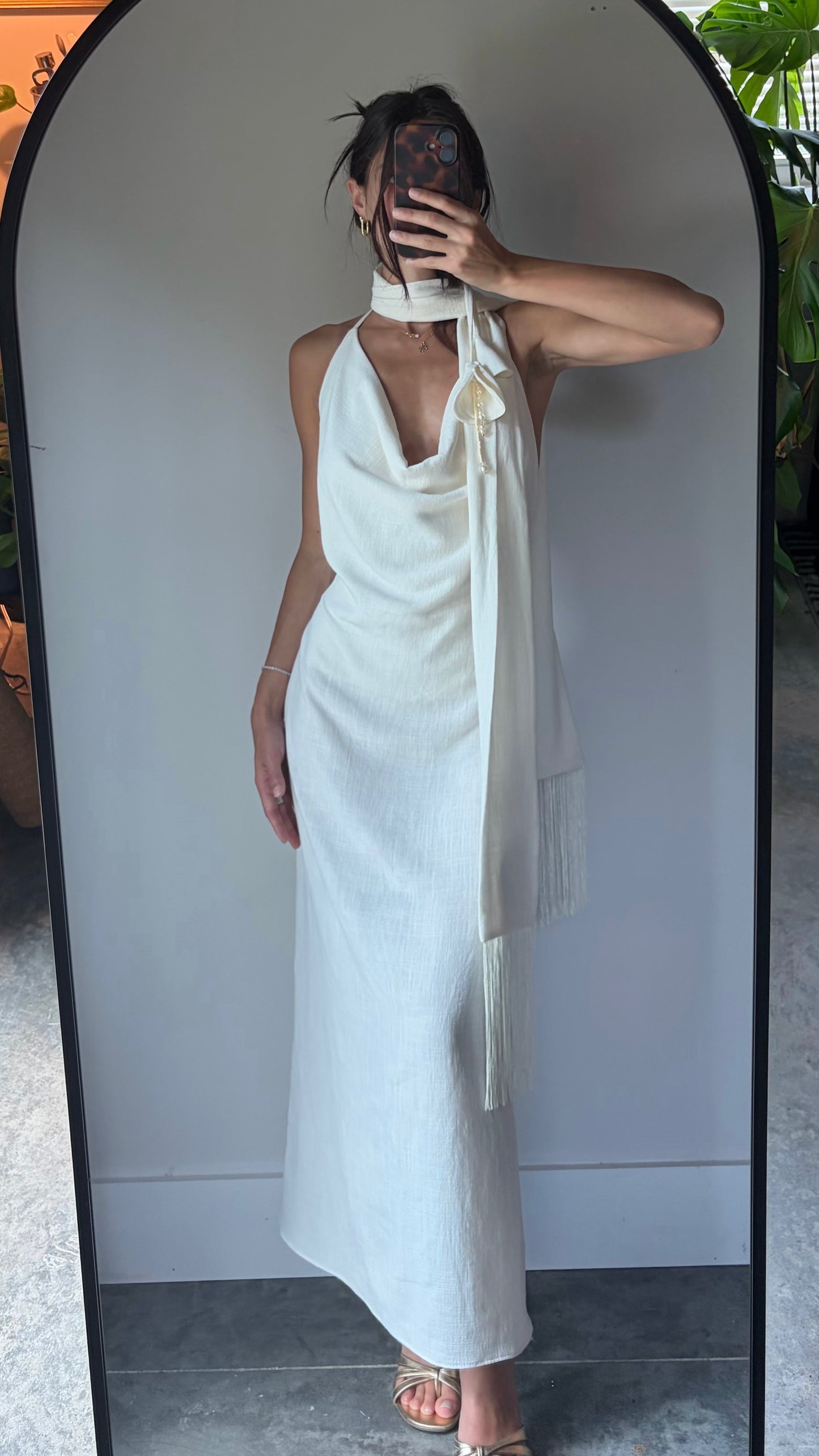 Flora Halter Dress In Linen (PRE-ORDER ONLY)