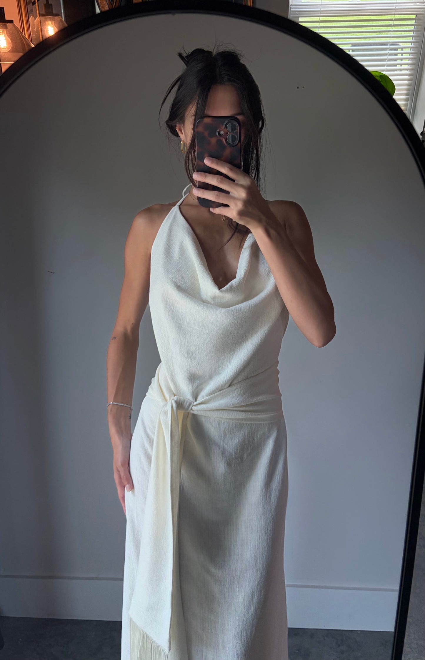 Flora Halter Dress In Linen (PRE-ORDER ONLY)