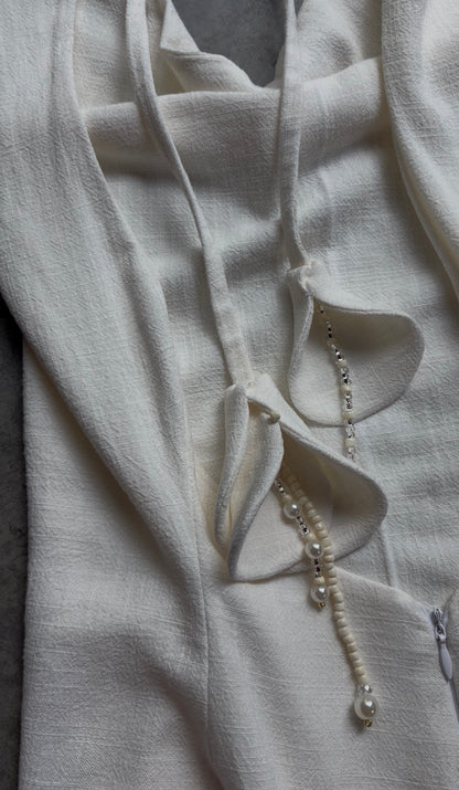 Flora Halter Dress In Linen (PRE-ORDER ONLY)