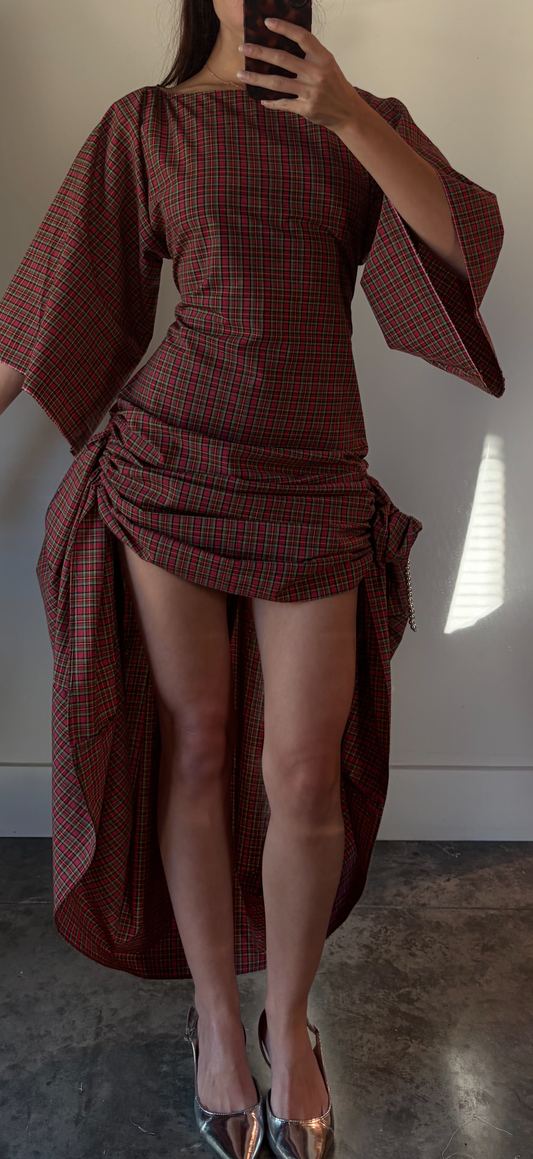 Plaid Gathered Mini (Size XS / Small)